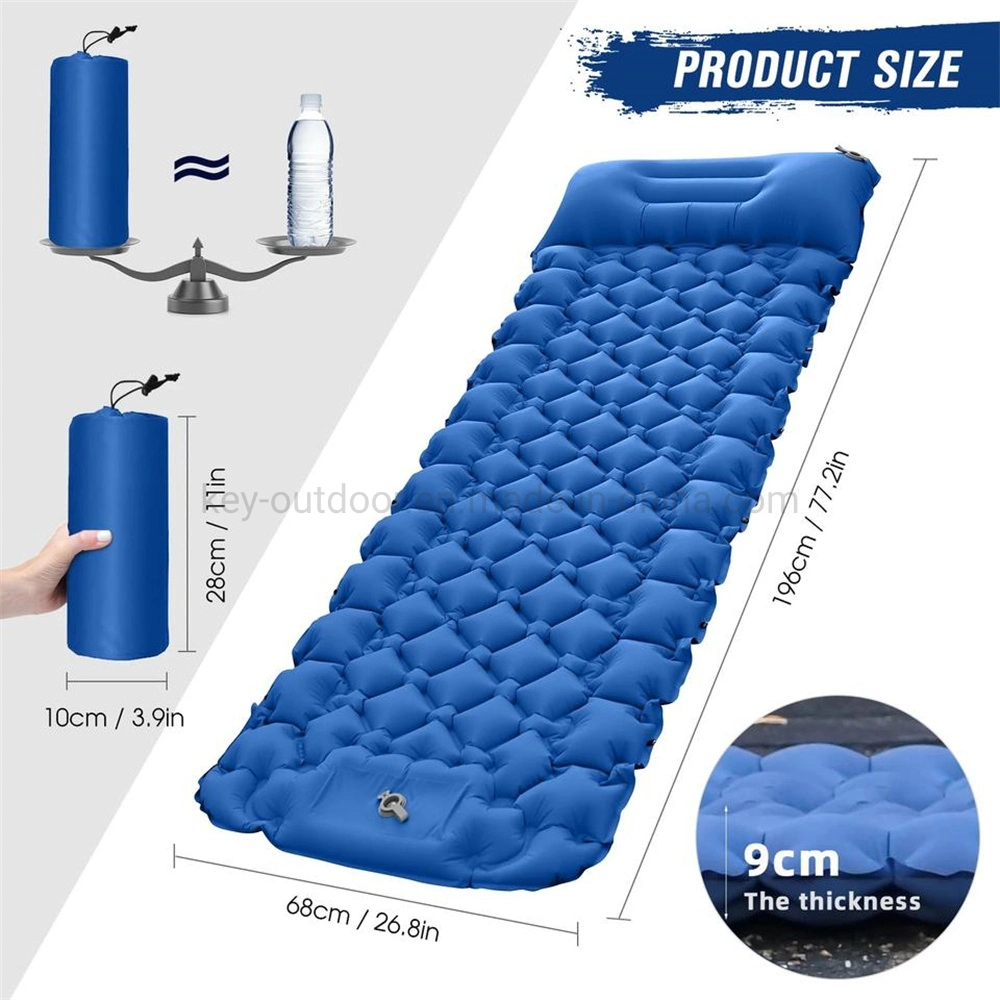Folding TPU Air Cushion Outdoor Camping Sleeping Foot-Step Automatic Mattress Air Bed Portable Inflatable Bed Beach Picnic Mat Sleeping Pad